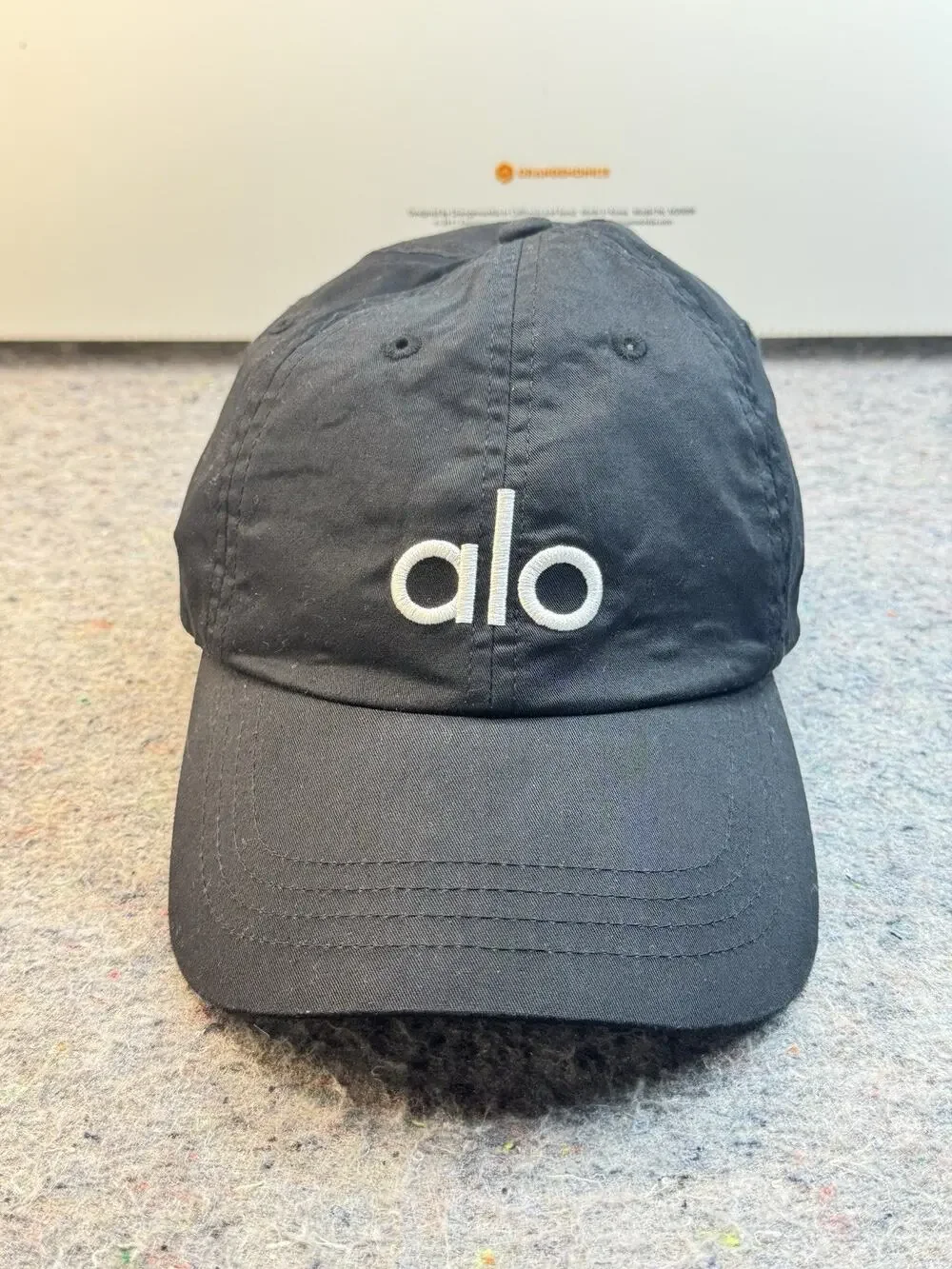 Alo Yoga Black Logo Dad Hat Adjustable Cotton Cap OS 1387